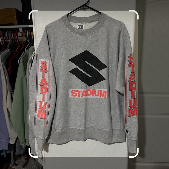 Champion X Justin Bieber Gray Stadium Tour Crewneck Sweatshirt - Picture 4 of 11